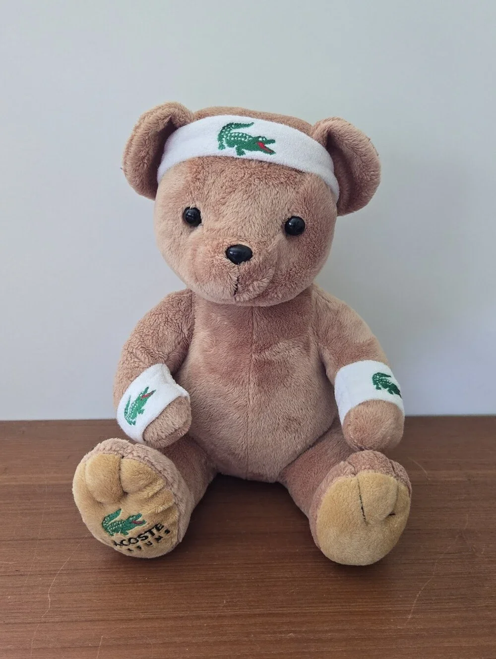 Lacoste Parfums Plush Teddy Bear Alligator Logo Sweat & Arm Bands Stuffed